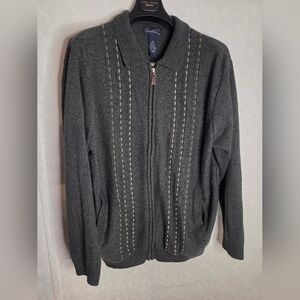 Men's Gray Sweater with Zip Front